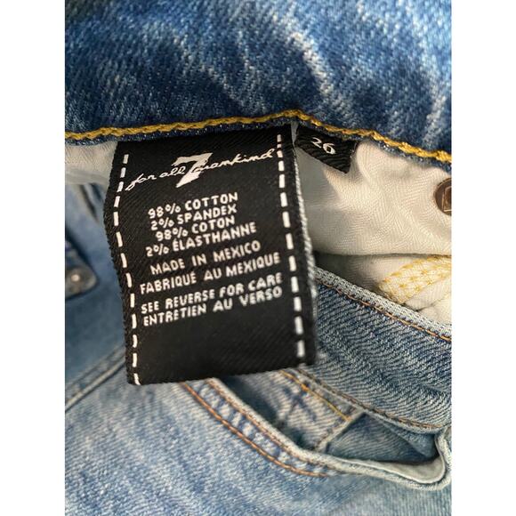 NWOT 7 For all Mankind Two toned light wash jeans Womens size 26 Edie Patchwork - Picture 4 of 8